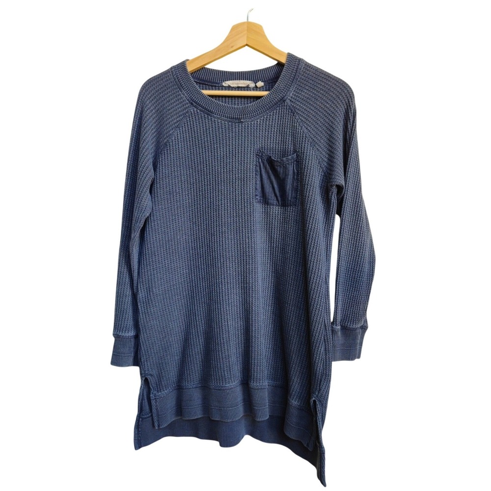 Soft‎ Surroundings Waffle Knit Thermal Tunic Top Small Lagelook Coastal Grandma